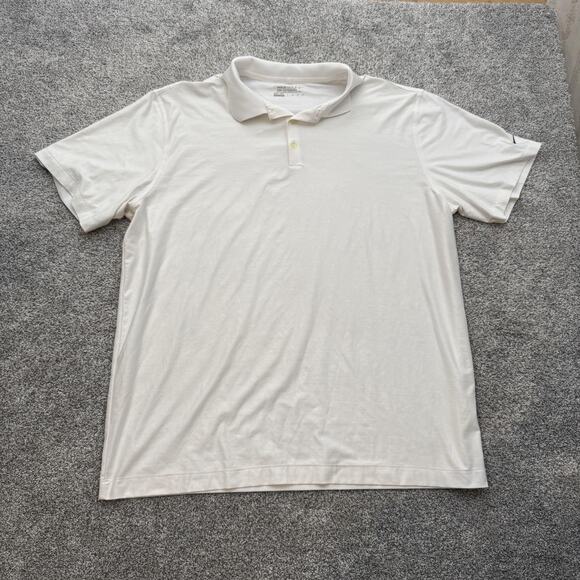 Nike Golf Polo Shirt Mens 2XL White Dri-Fit Tour Performance Moisture Wicking - Picture 1 of 7